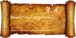 Neményi Alberta névjegykártya